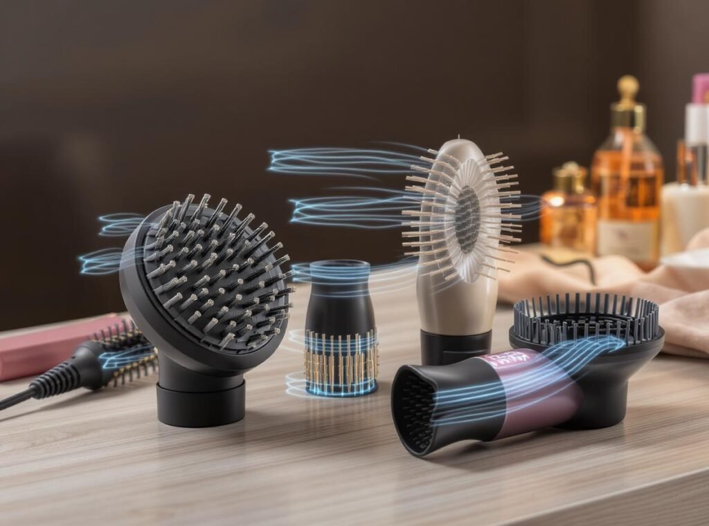 Professional hair dryer attachments - diffuser and concentrator for humid weather styling