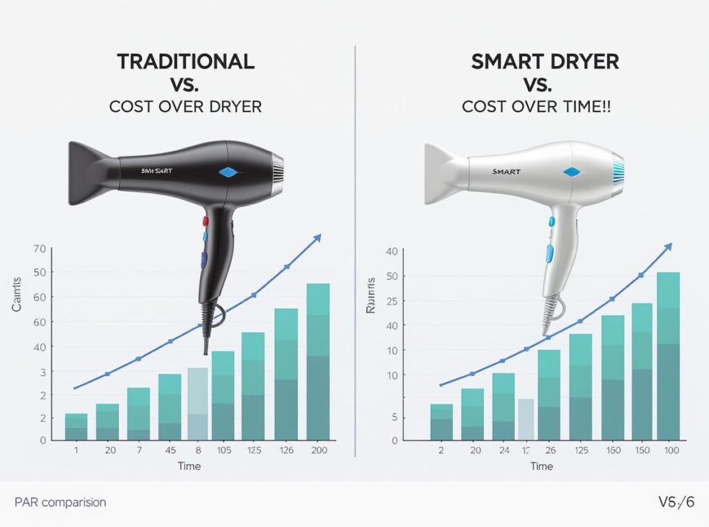 Cost benefit analysis comparing smart hair dryers to traditional models
