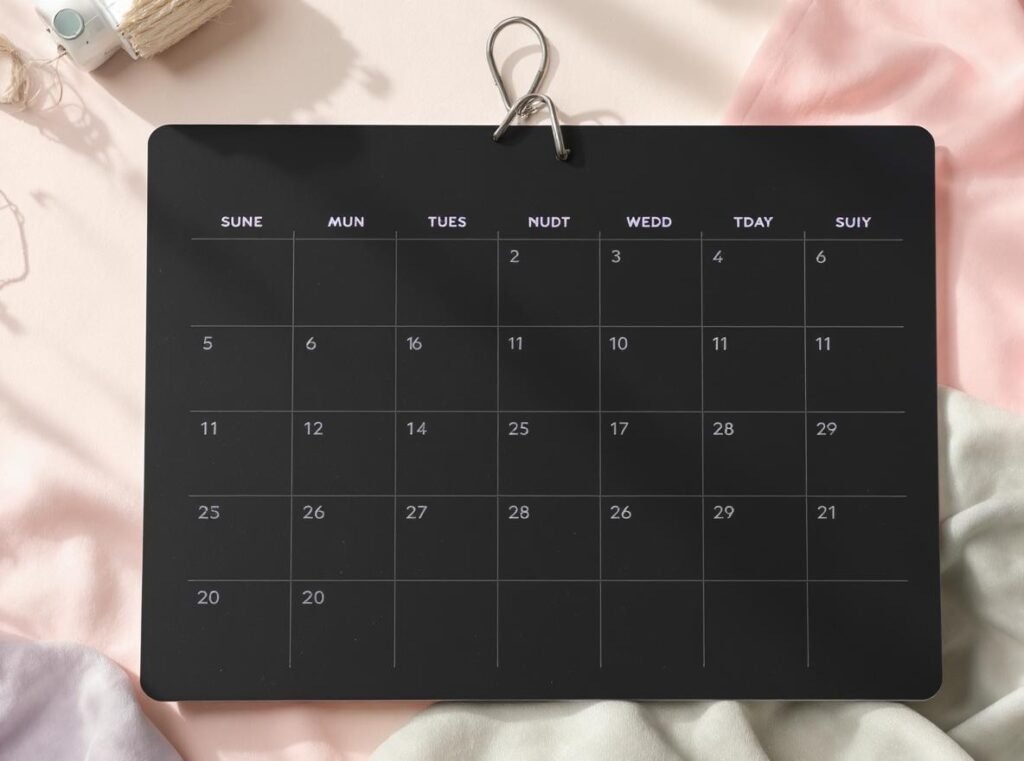 Hair care routine calendar showing optimal frequency for oil distribution technique