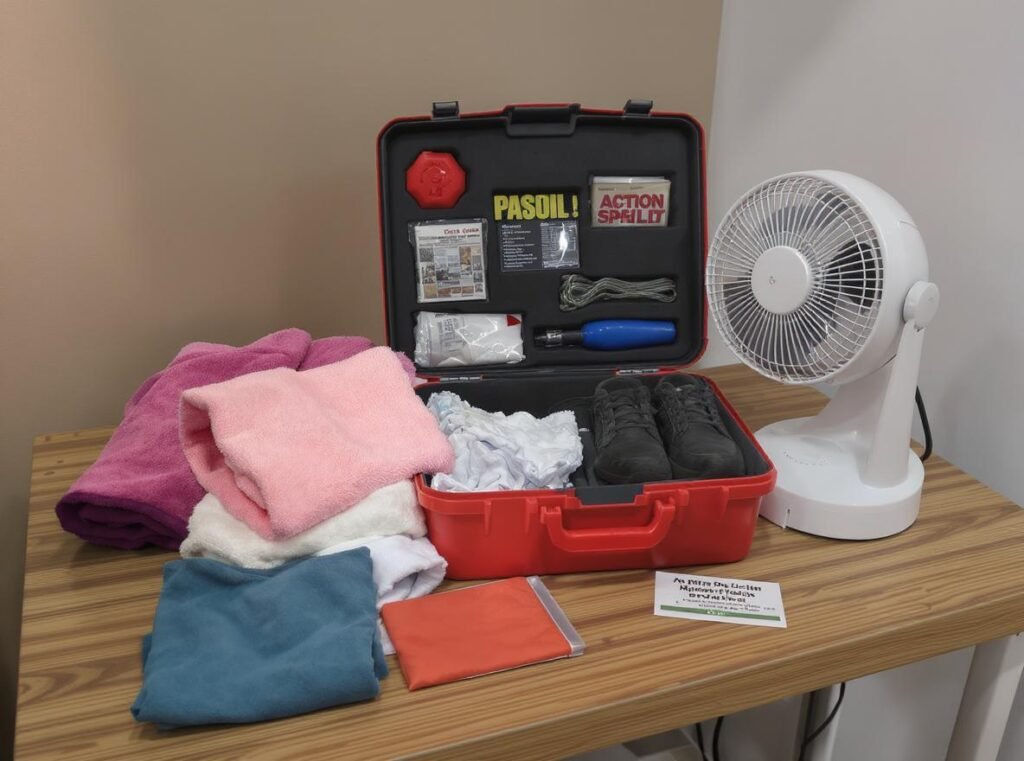 Emergency shoe drying setup showing safe rapid methods without heat damage