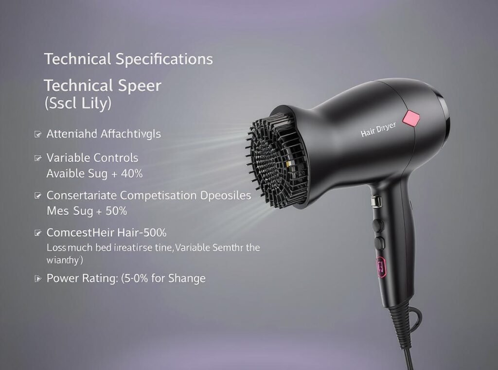 Professional hair dryer with features ideal for paint drying projects including variable controls and attachments