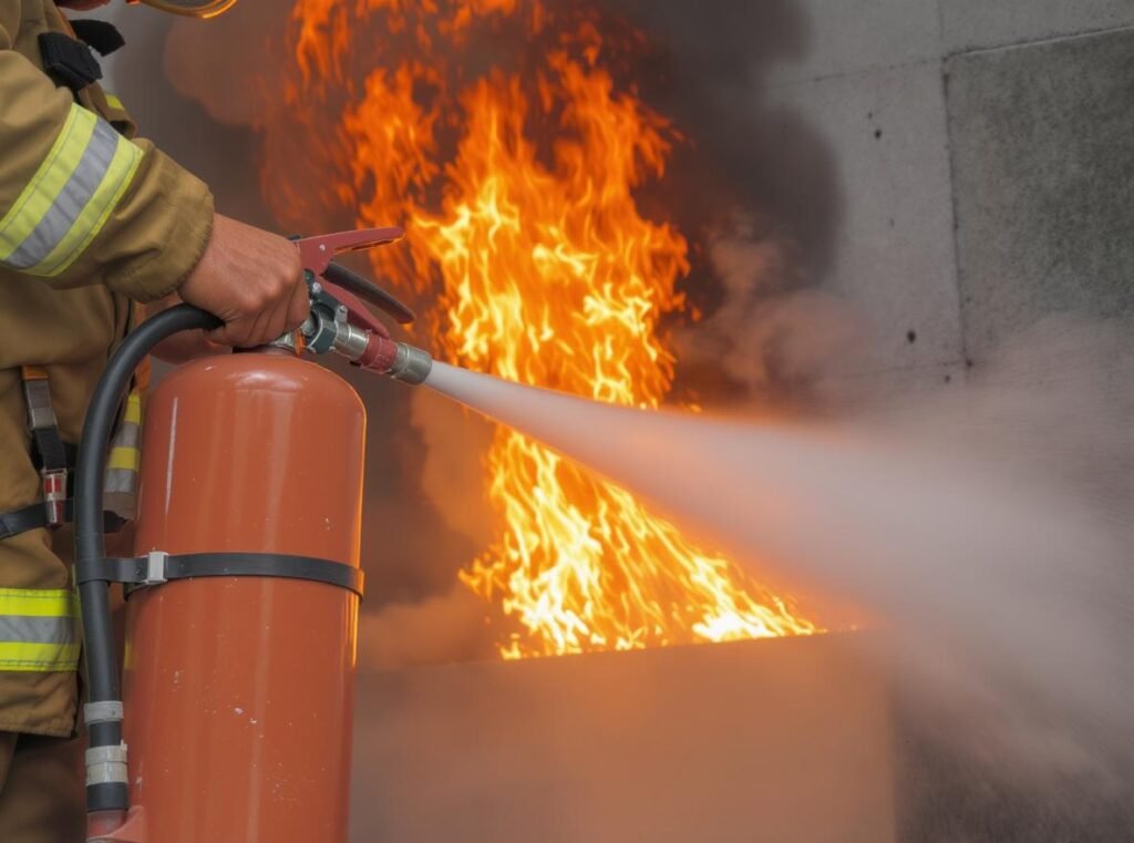 Emergency response using Class C fire extinguisher on hair dryer electrical fire