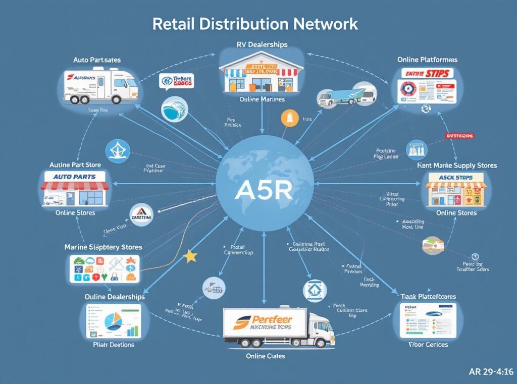 Distribution network for 12-volt hair dryers across automotive, RV, and marine retail channels