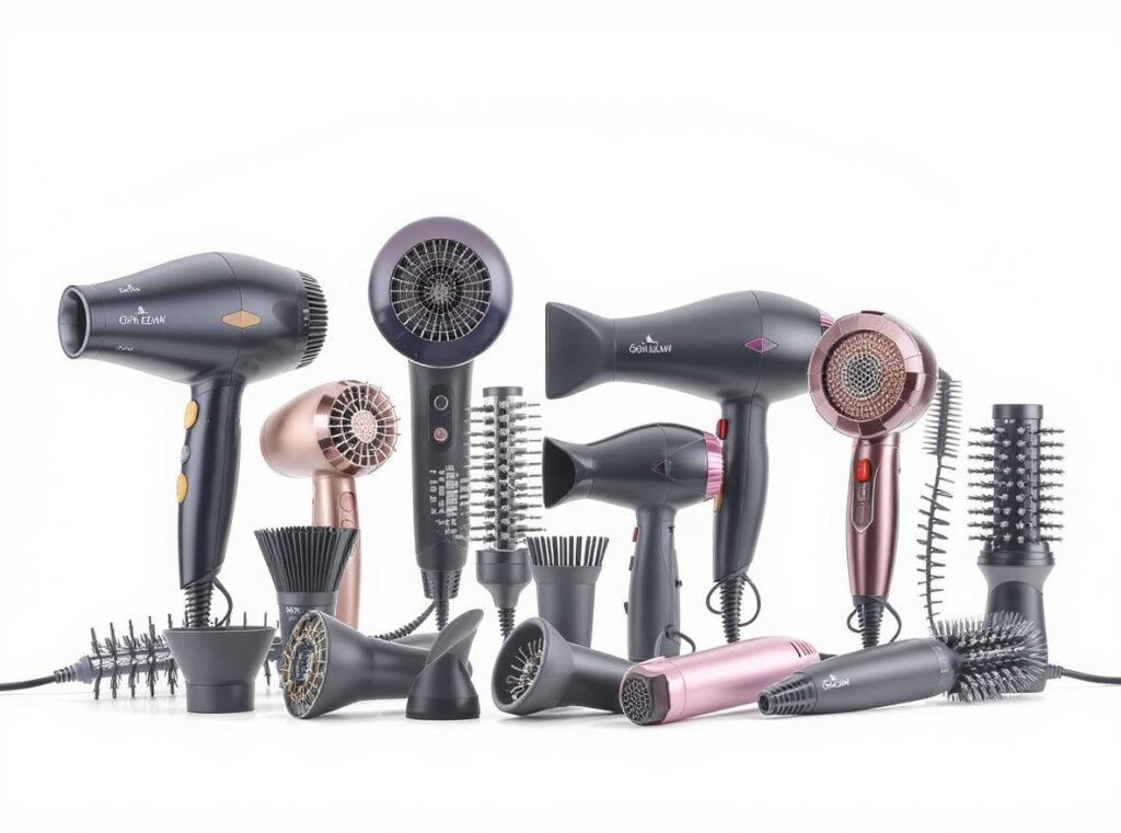 Complete hair dryer collection showing various wattage options for wholesale