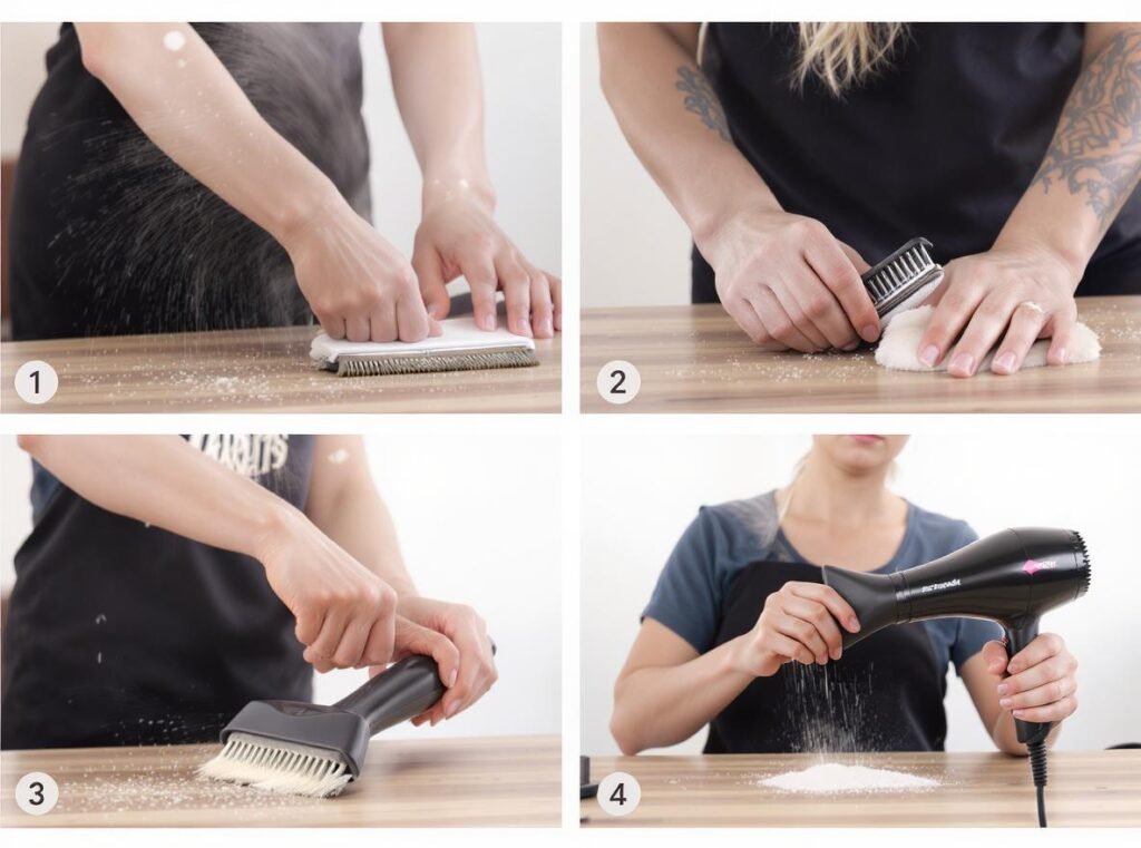 Proper hair dryer technique for maximizing hot glue removal effectiveness