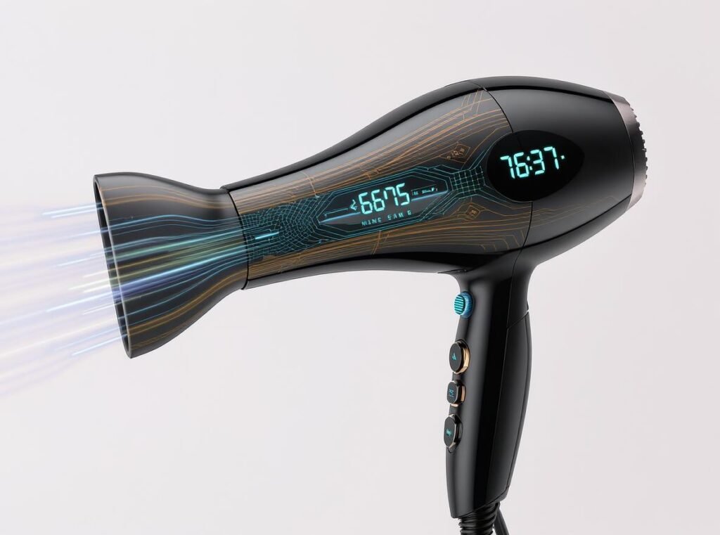 High-speed hair dryer with advanced motor technology and efficient amperage use