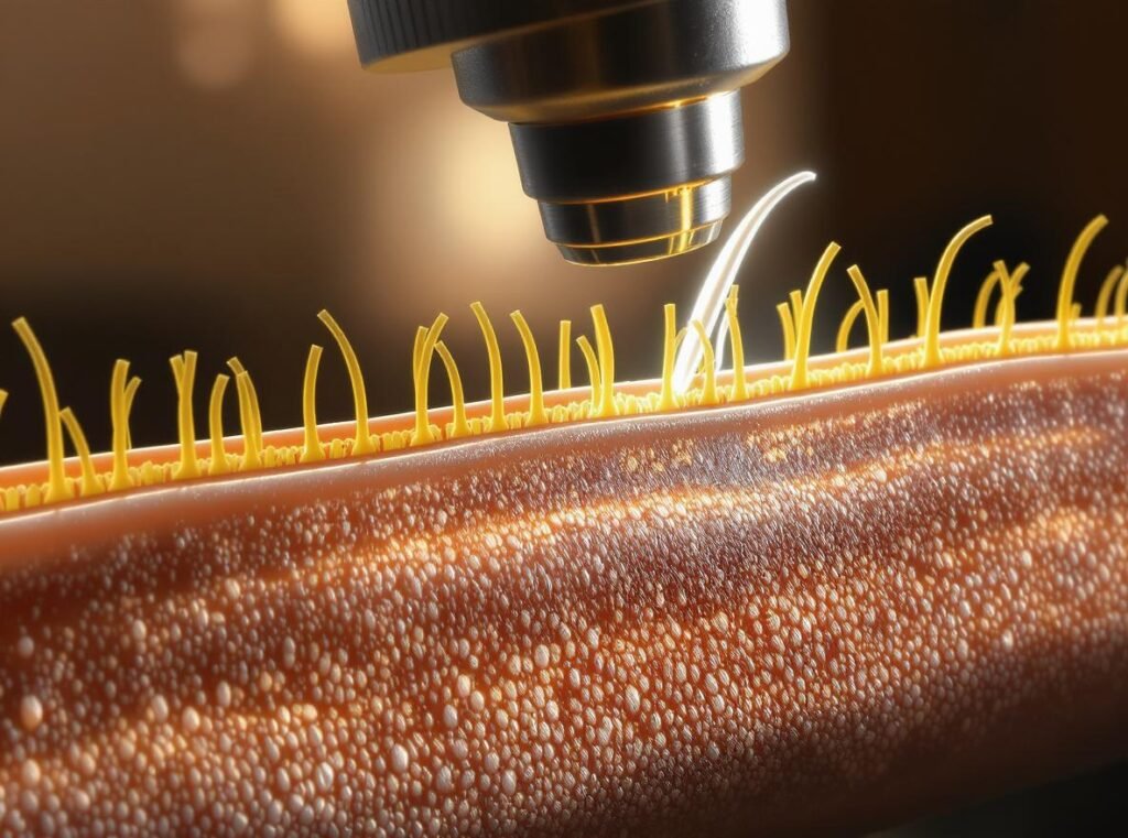 Healthy hair cuticles showing benefits of proper dryer technology