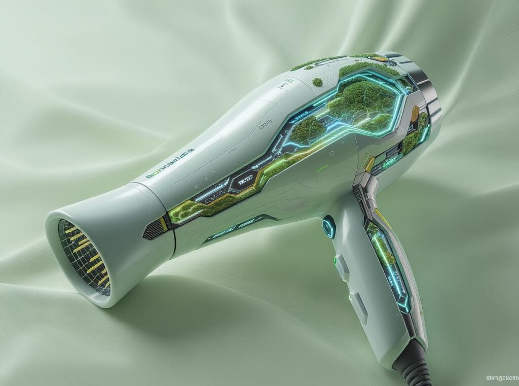 Future concept design of fully recyclable hair dryer with biodegradable materials