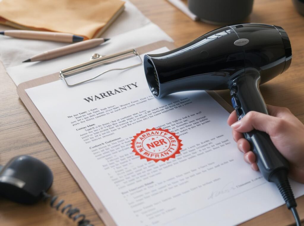 Warranty documentation and customer support for refurbished hair dryer purchases