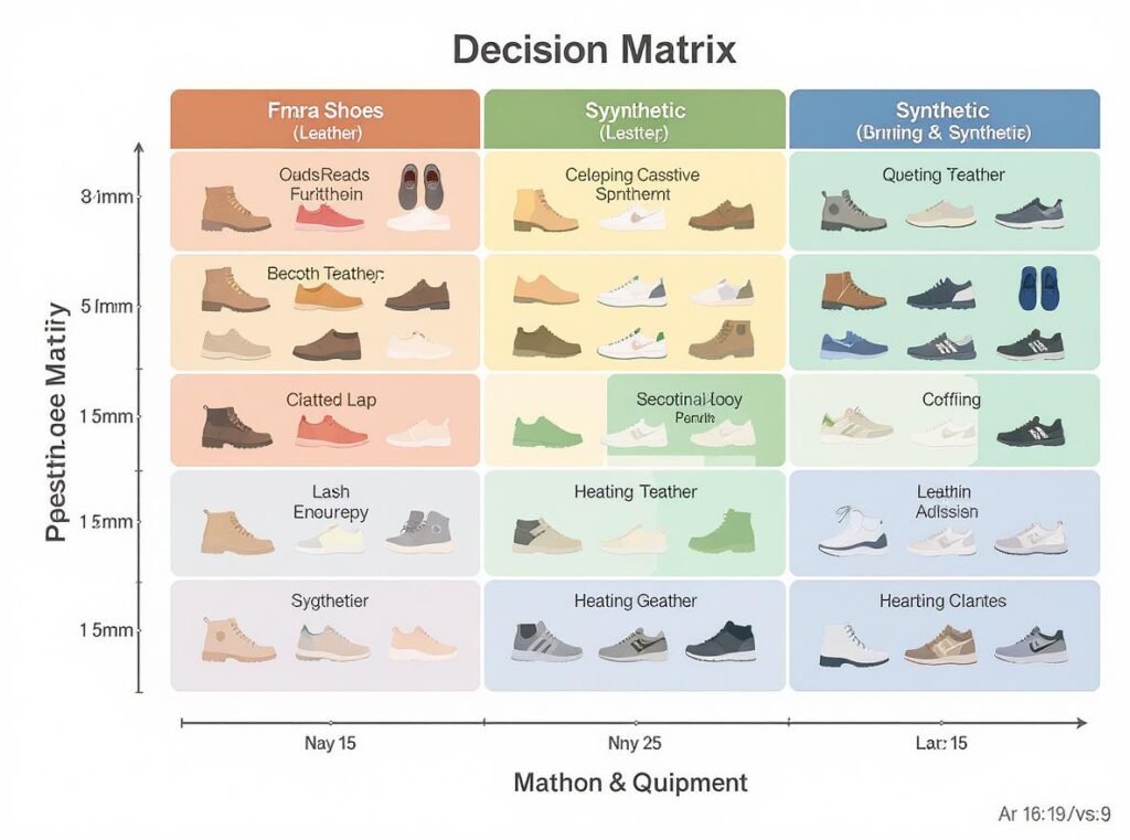 Visual guide showing how to choose appropriate drying methods for different shoe materials