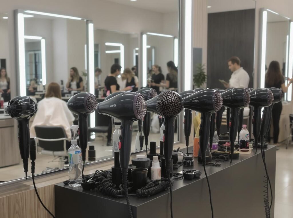 Professional salon business meeting choosing the right hair dryers for commercial use