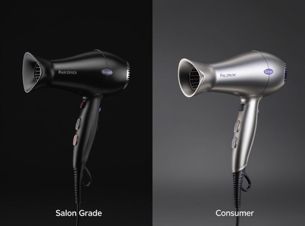 Professional versus home hair dryer comparison for nail polish drying