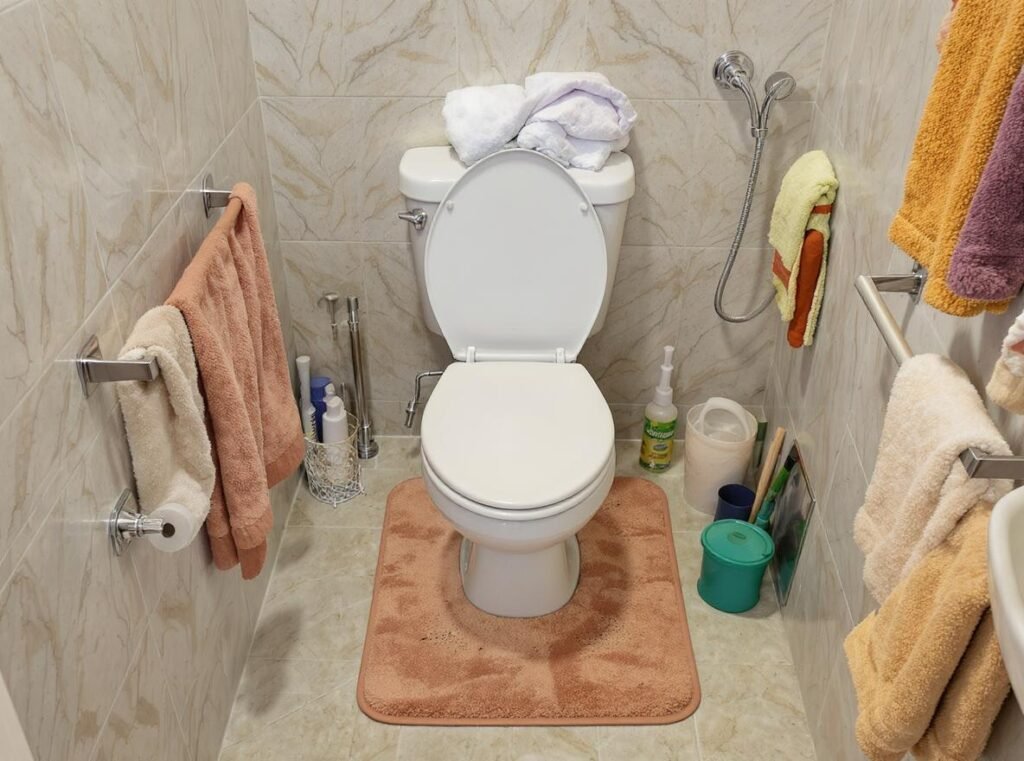 Safe bathroom setup for arthritis-friendly hair drying
