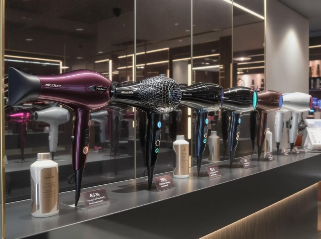 Professional hair dryer models comparison showing top performers for humid climate conditions