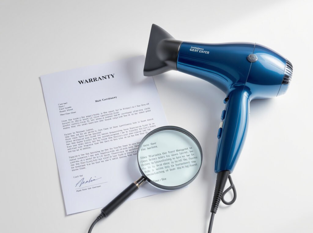 Hair dryer warranty coverage guide - professional warranty certificate and documentation