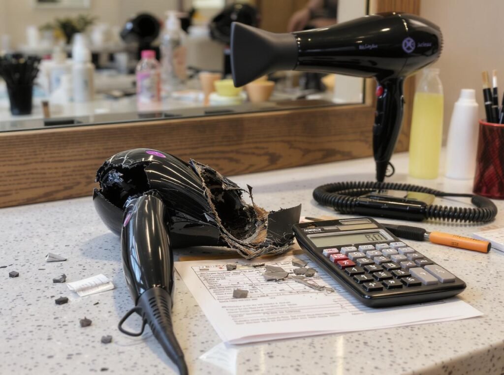 Professional hair dryer repair cost analysis in salon setting