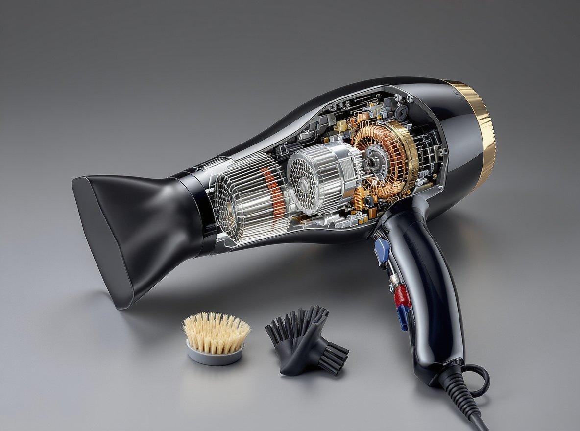 Hair dryer motor internal components maintenance guide