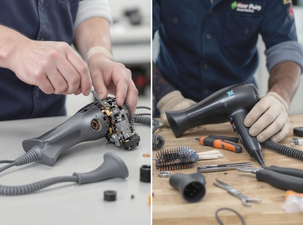 DIY hair dryer repair tools and professional technician comparison guide