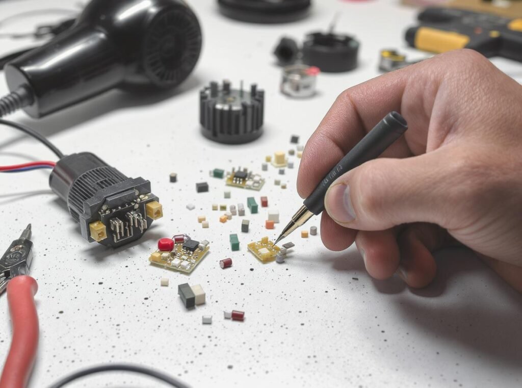 Testing hair dryer thermal fuse with multimeter for DIY repair