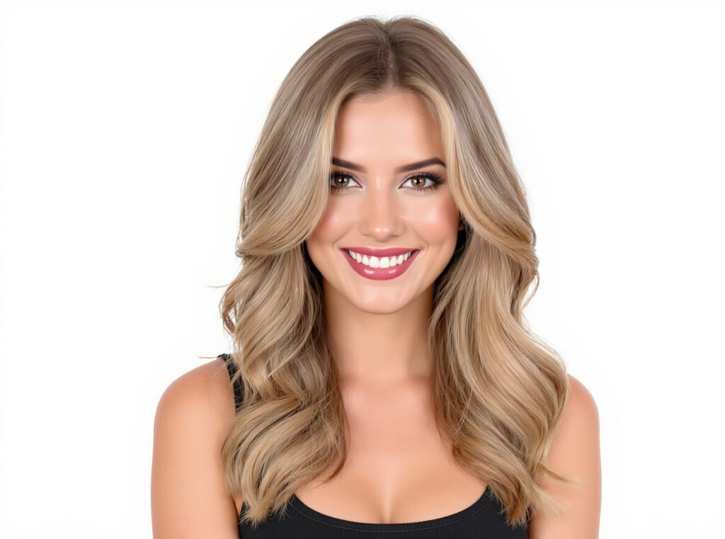Professional salon-quality hair styling results showing perfect volume and natural waves