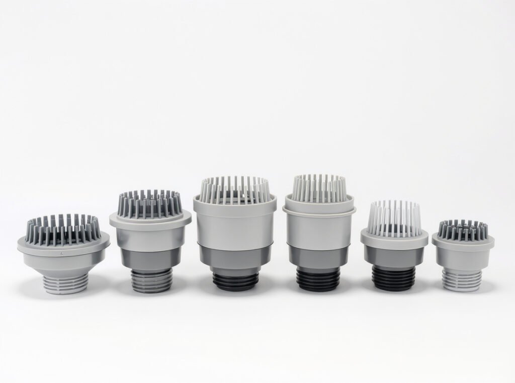 Different diffuser types showing bowl depths and prong lengths for various curl patterns