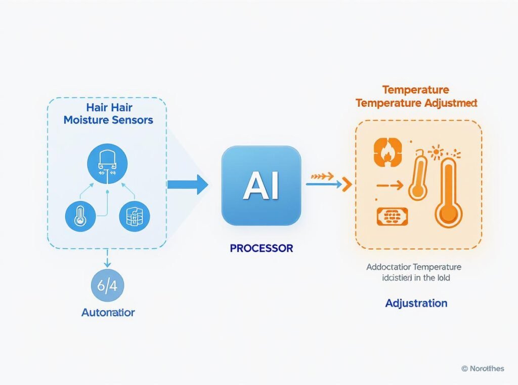 AI hair dryer workflow process sensors data analysis automatic adjustment