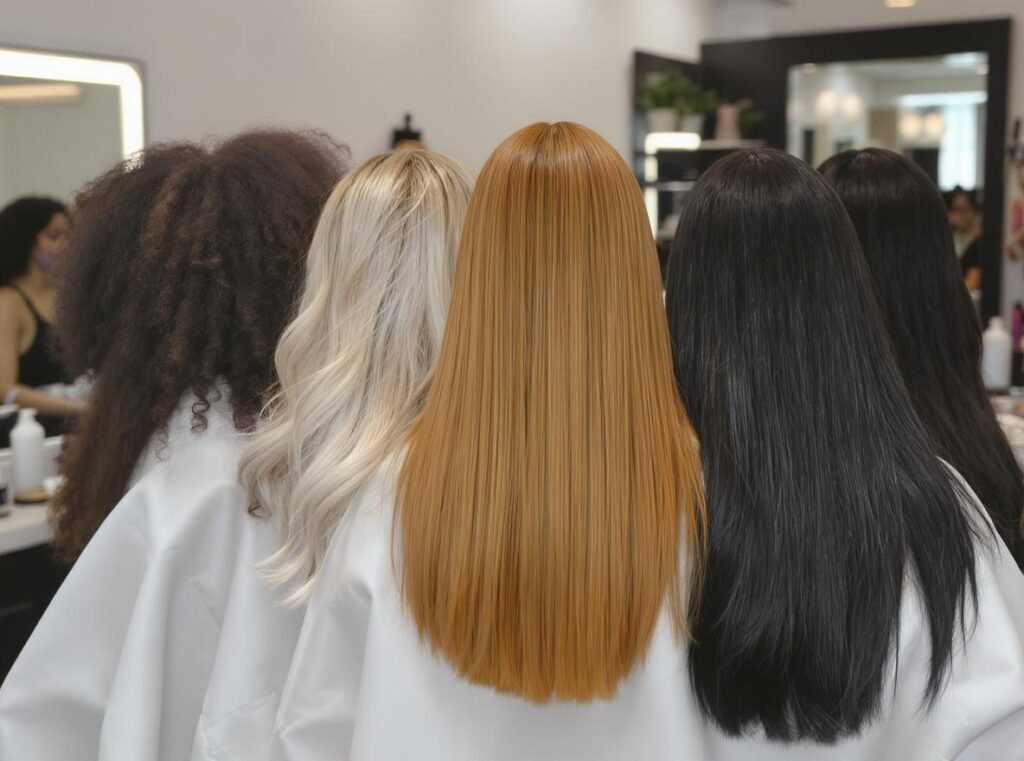 Women with thick long and coarse hair types that benefit from wide airflow nozzles