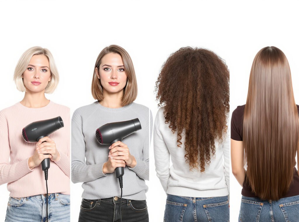 Cordless hair dryer effectiveness for different hair types and lengths