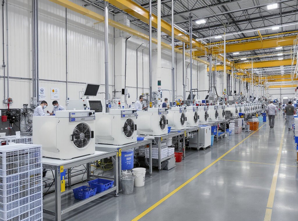 Professional pet dryer manufacturing facility with ISO quality control and testing procedures