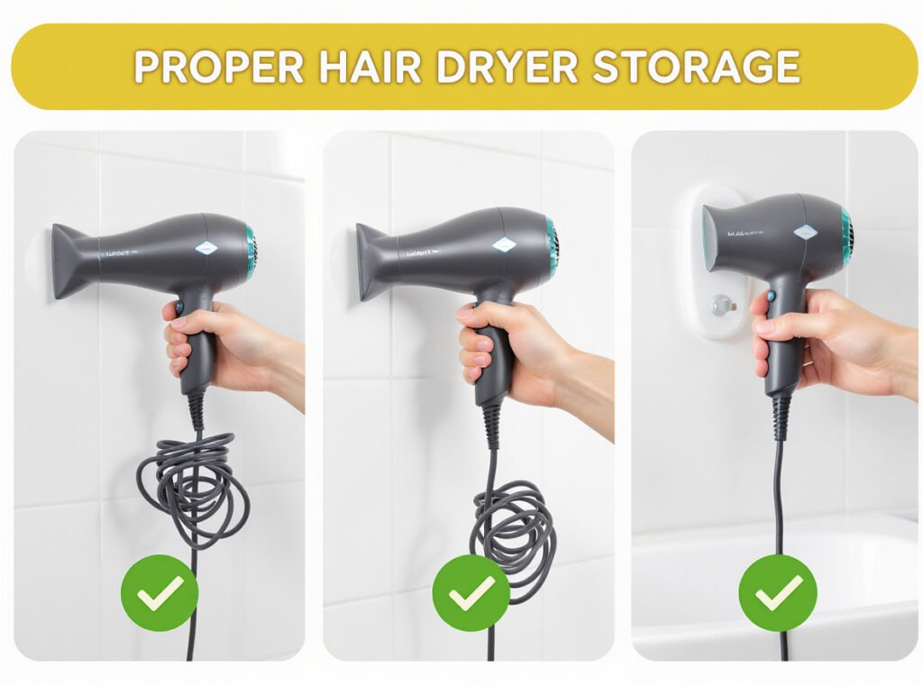 Proper hair dryer cord storage and handling techniques to prevent damage and extend lifespan