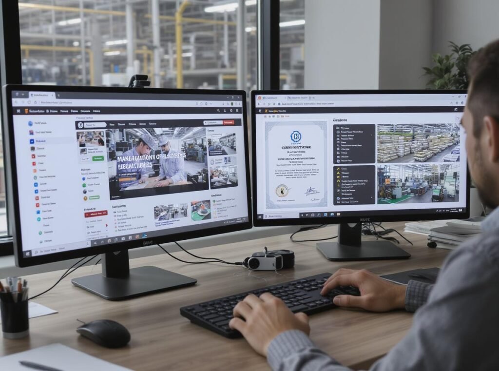 Hair dryer manufacturer credential verification process with business documents and certifications