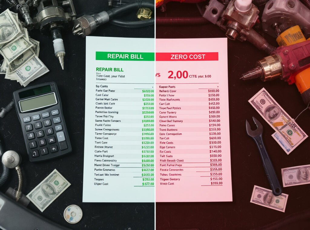 Hair dryer repair cost comparison showing importance of parts and labor warranty coverage