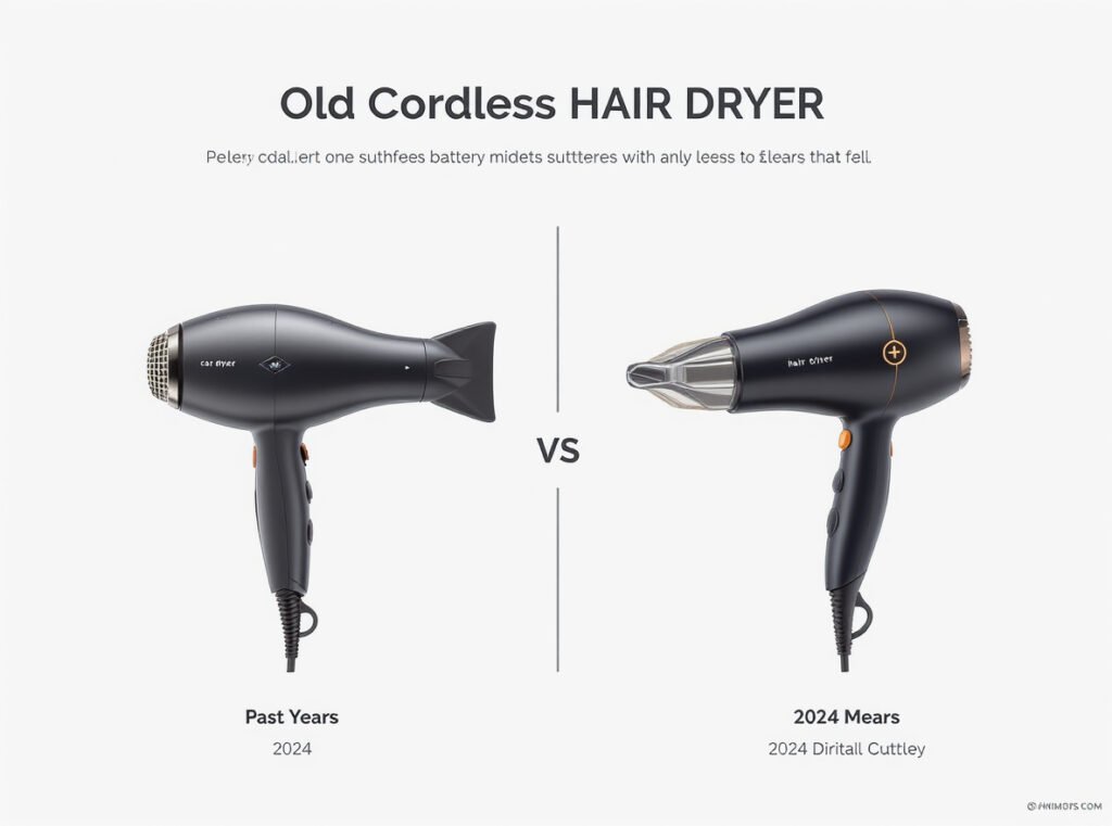 Modern cordless hair dryer technology improvements vs older models