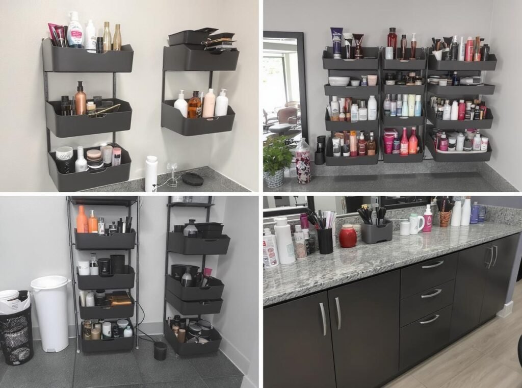 Professional salon hair dryer storage solutions and drop prevention systems