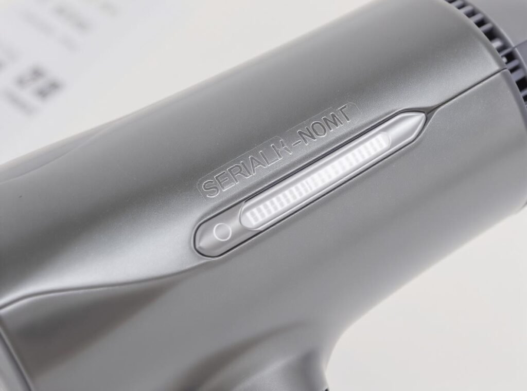 Hair dryer serial number verification and product registration process for authenticity confirmation