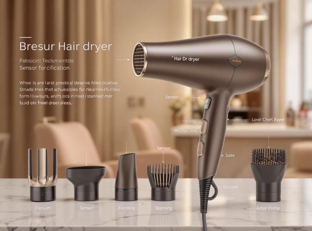 Premium hair dryer features and attachments for professional and wholesale use
