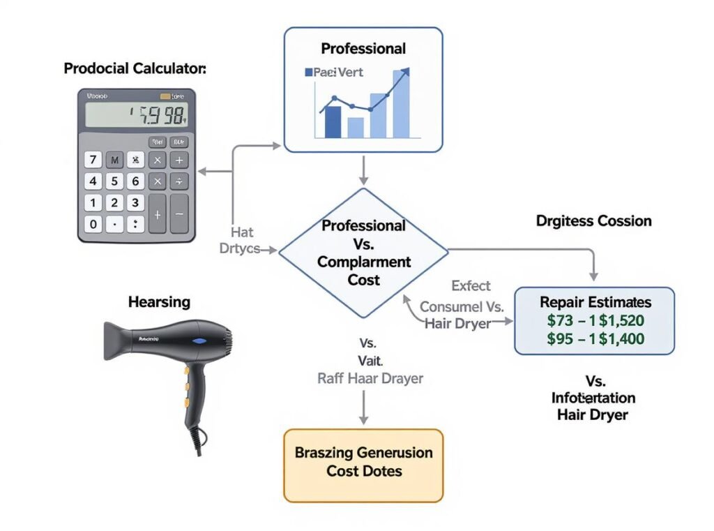 Hair dryer repair versus replacement cost analysis decision chart for businesses