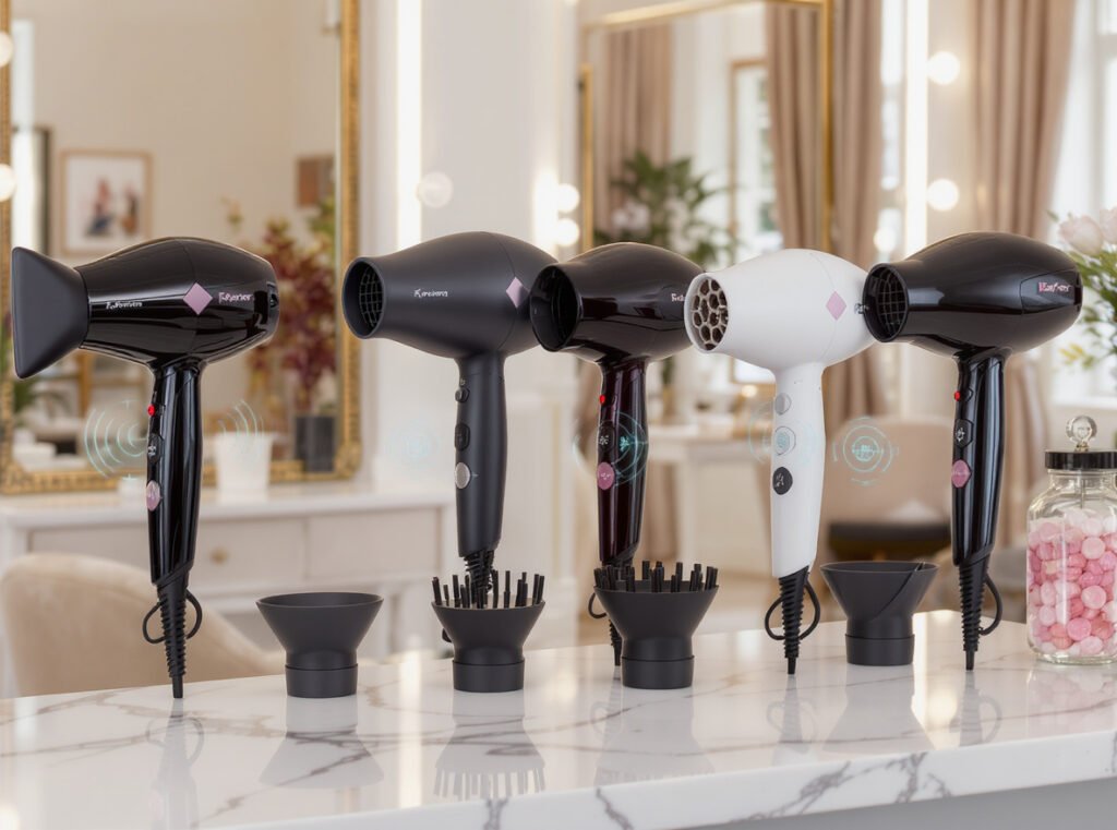 Professional hair dryers with advanced features for dry hair styling