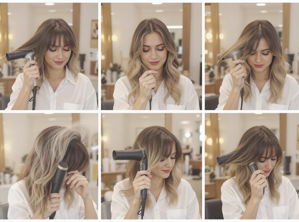 Proper technique for using wide nozzle hair dryer attachments effectively