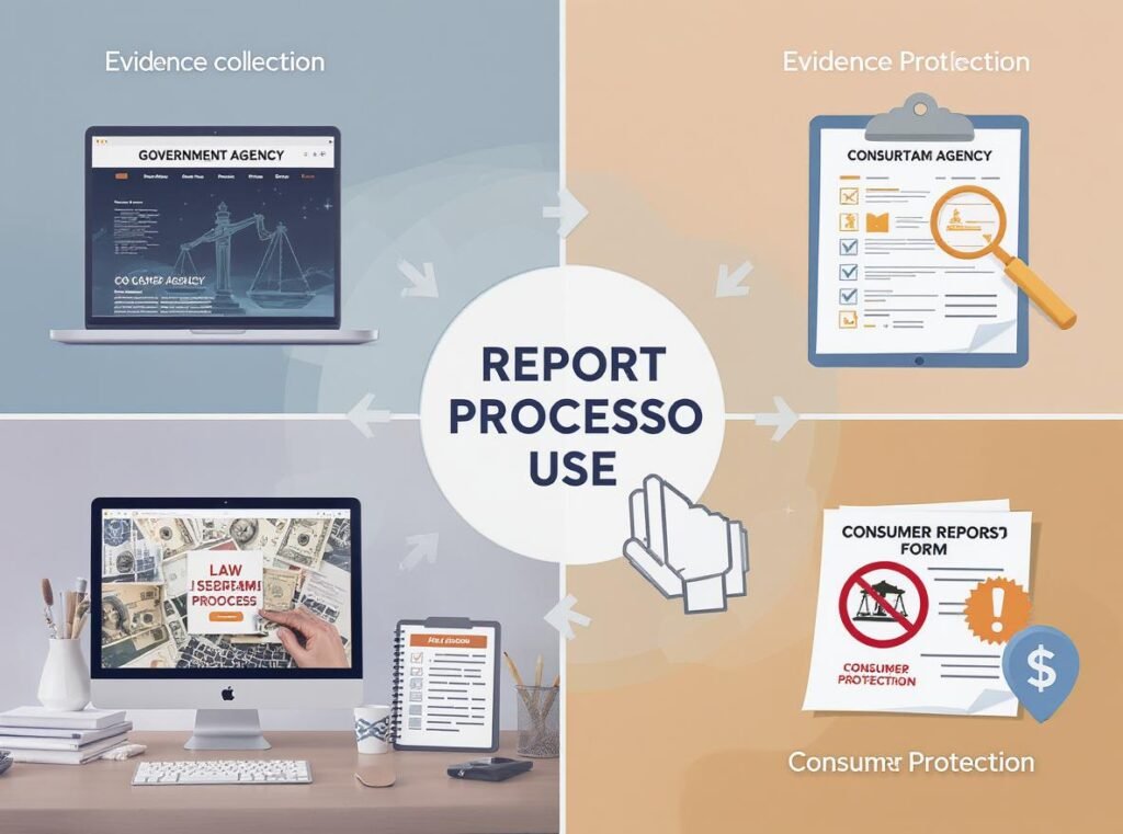 Counterfeit hair dryer reporting process with government agencies and evidence documentation