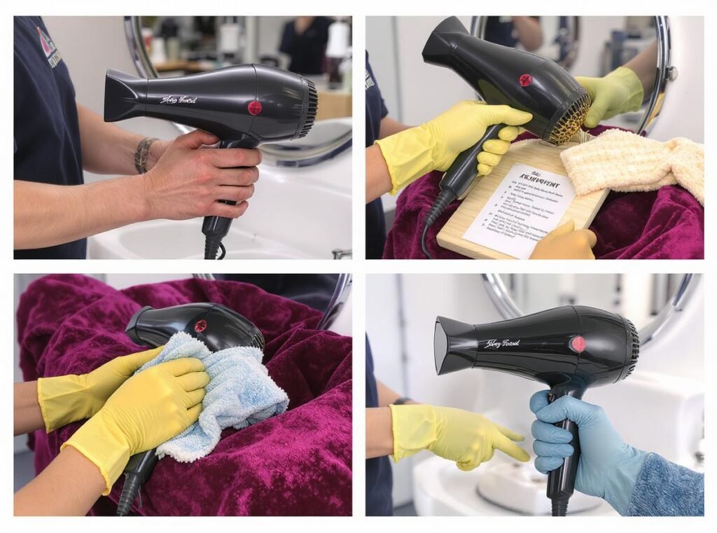 Professional hair dryer preventive maintenance and care techniques
