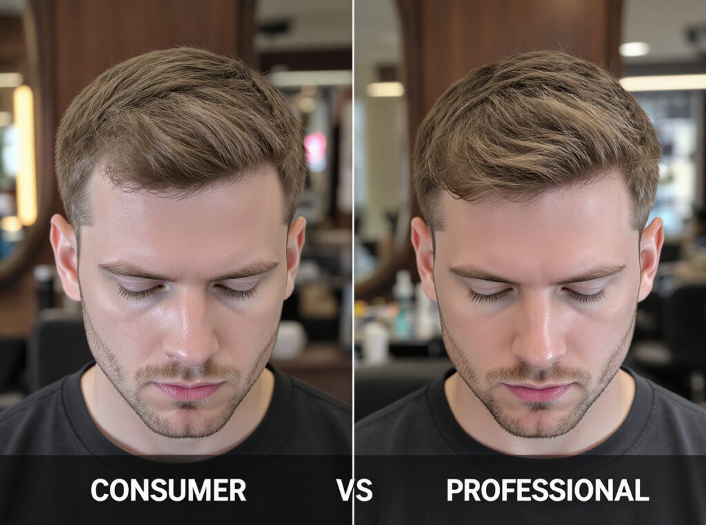 Professional vs consumer hair dryer results comparison men's styling quality