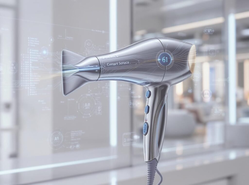 Future hair dryer technology with smart wide nozzle innovations and AI features