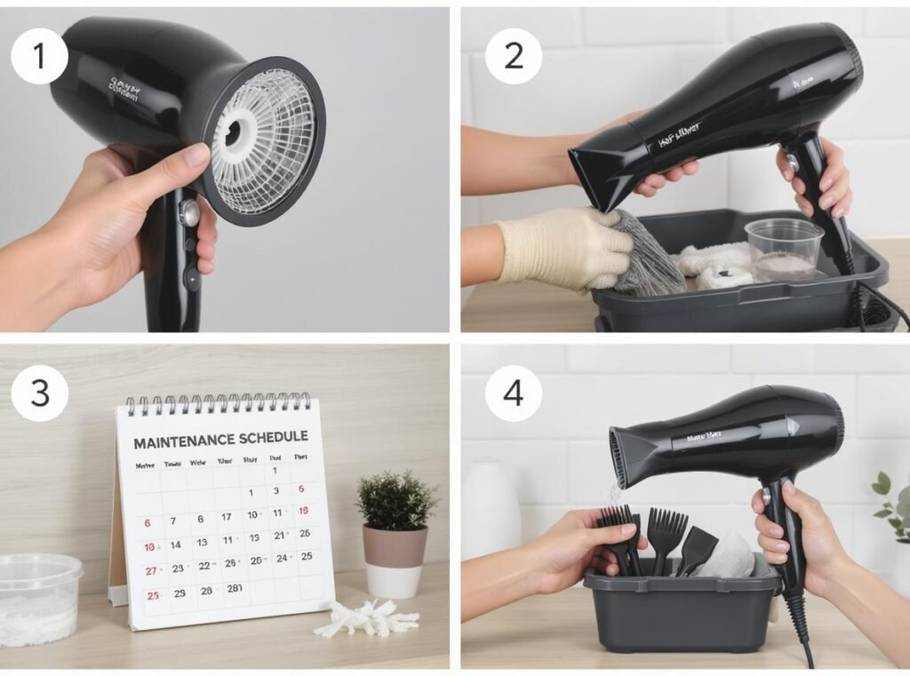 Regular hair dryer maintenance routine for preventing problems