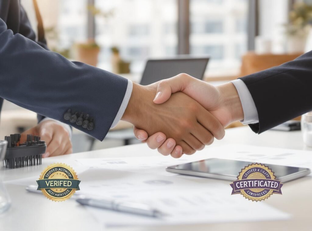 Professional hair dryer authentication summary with verification checklist and wholesale business success