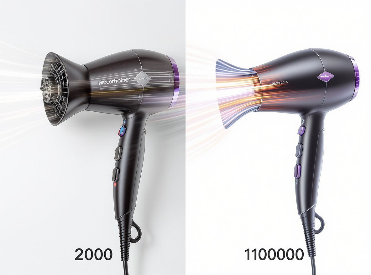 Hair dryer motor RPM comparison 2000 vs 110000 RPM performance difference