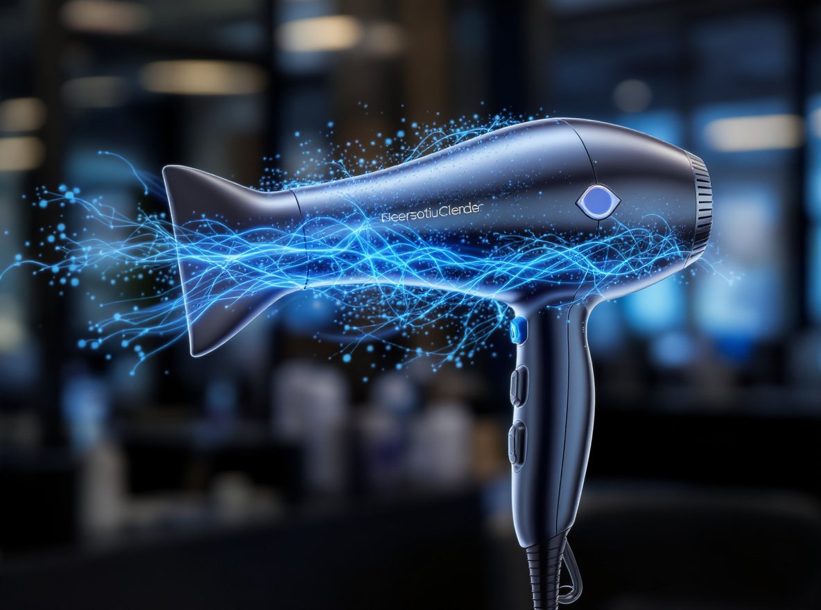 Static-free hair dryer with negative ion particles eliminating static electricity