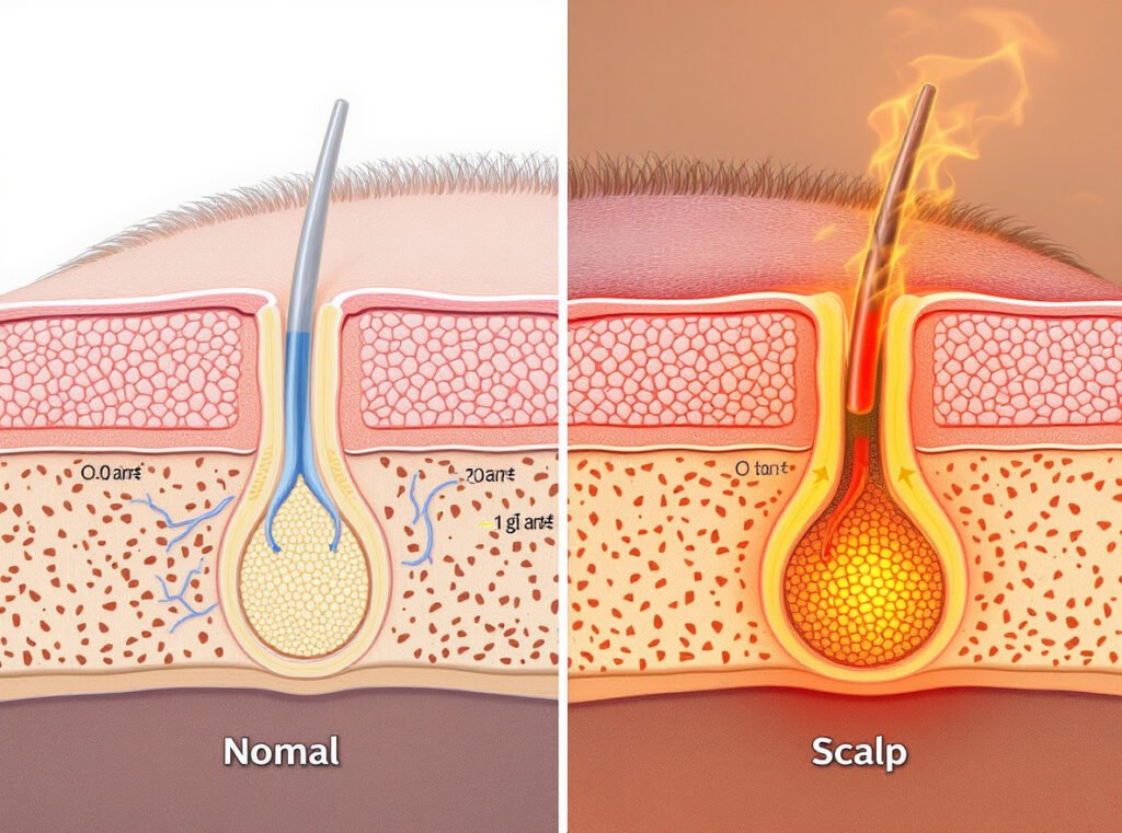 Heat stress comparison normal versus overactive sebaceous glands