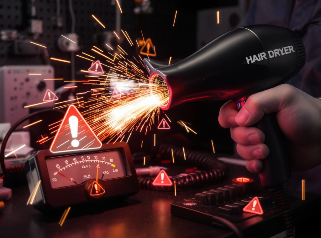 Warning signs of worn carbon brushes including sparking and reduced performance