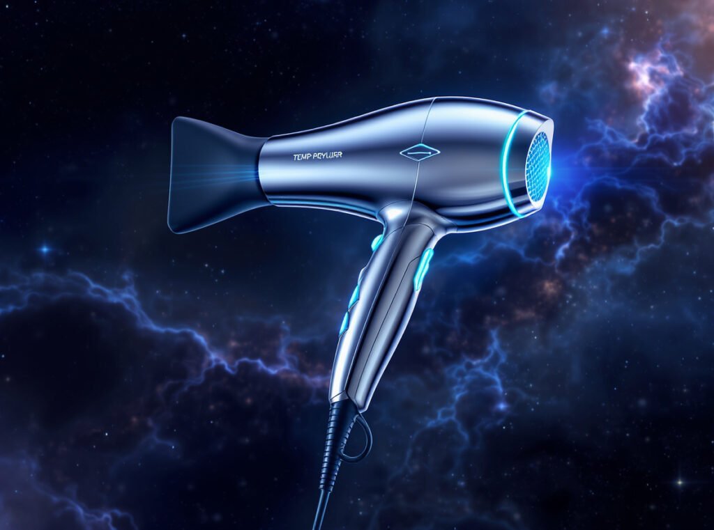 Dyson Supersonic hair dryer showing microprocessor-controlled ionic technology system
